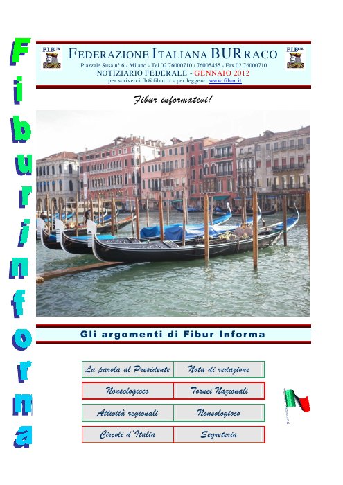 Copertina FIBUR Informa - Gennaio 2012