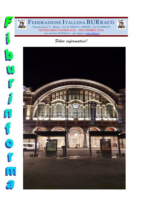 Copertina FIBUR Informa - Dicembre 2016